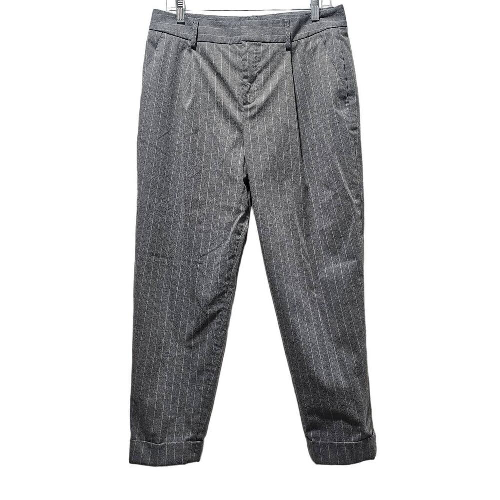 Banana Republic dress pants trousers Gray with White Striped SIZE 10 - Picture 1 of 2